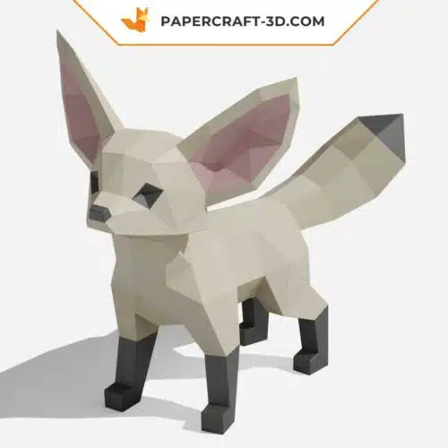 Papercraft Fennec fox in 3D origami