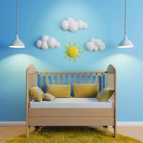 Papercraft clouds and sun in origami