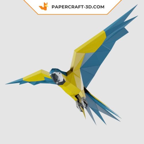 Papercraft de perroquet à suspendre en origami 3D
