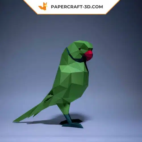 Papercraft de perroquet vert en origami