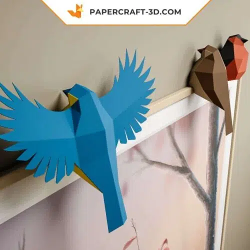 Papercraft small birds in 3D origami