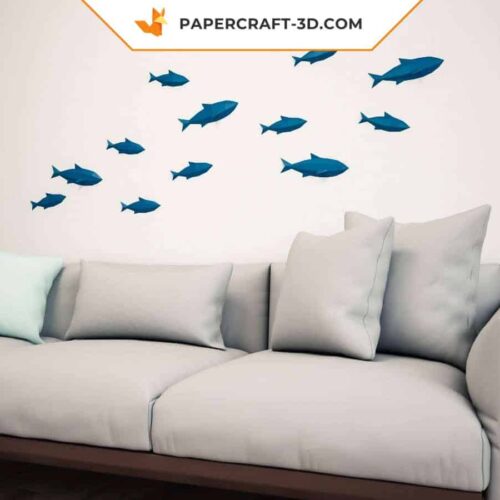Papercraft of wall fish in origami