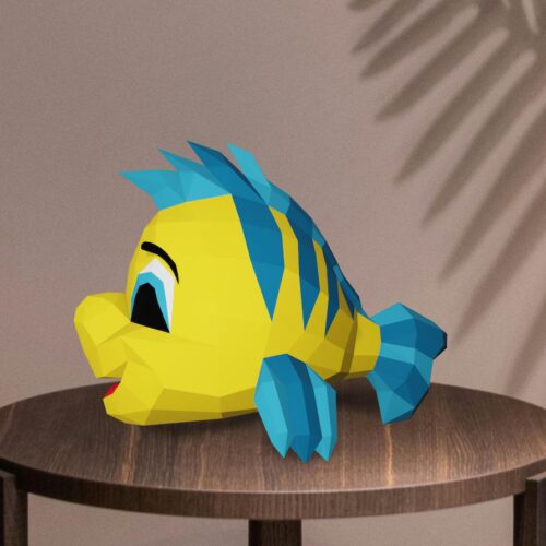 Papercraft Flounder in 3D origami