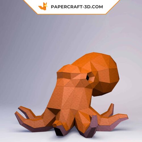 Papercraft of octopus in 3D origami