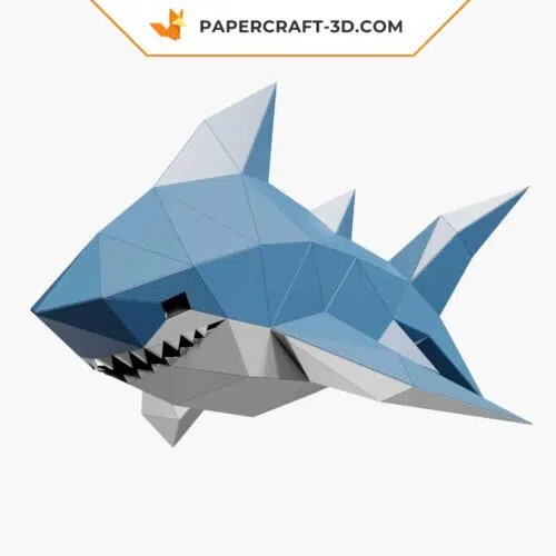 Papercraft baby shark in 3D origami