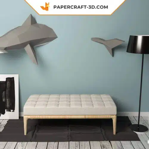 Papercraft hammerhead shark in 3D origami