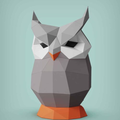 Papercraft owl in 3D origami