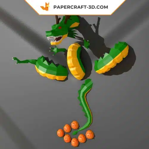 Papercraft of Shenlong in 3D origami
