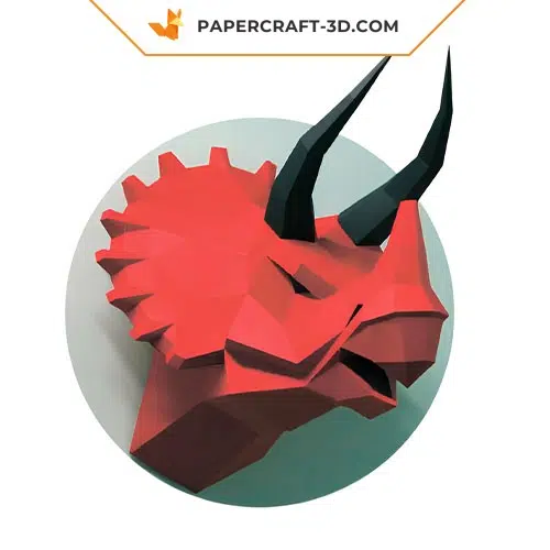papercraft tete triceratop origami papier 3D