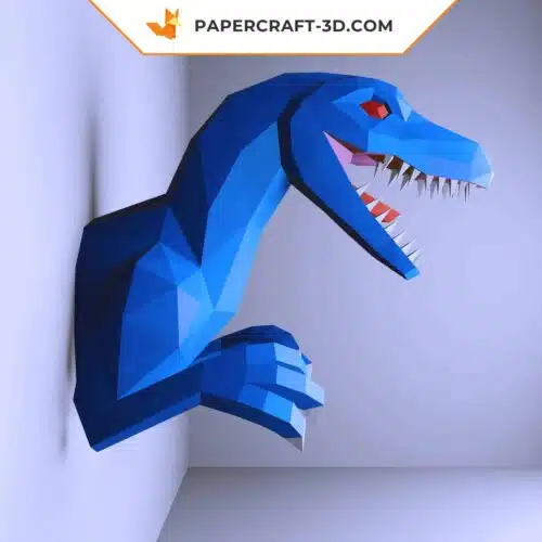 Papercraft velociraptor in origami