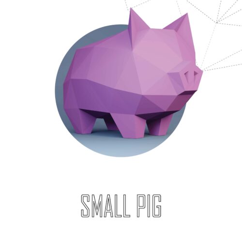 Papercraft piggy bank in origami