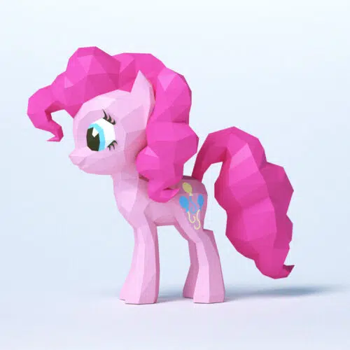 Papercraft little pony in 3D origami