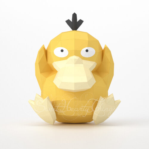 Papercraft of Psyduck Pokémon in 3D origami