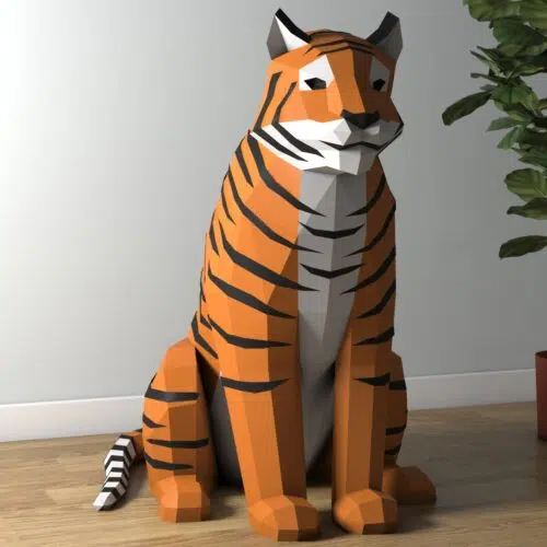 Papercraft tiger origami PDF