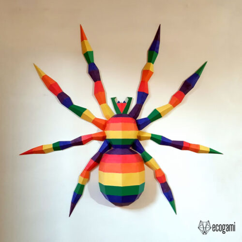 Papercraft spider in origami