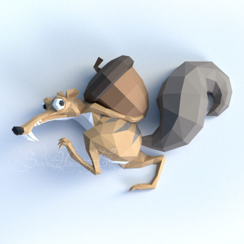 Papercraft 3D Scrat from Ice Age