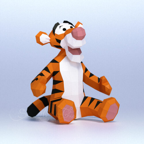 Papercraft de Tigrou en origami 3D