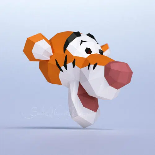 Papercraft Tigger head in origami