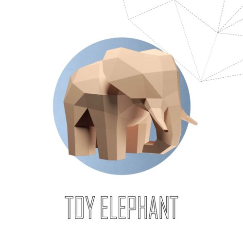 Papercraft of elephant in 3D origami