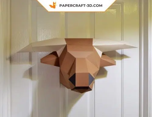 Papercraft free Highland cow in origami
