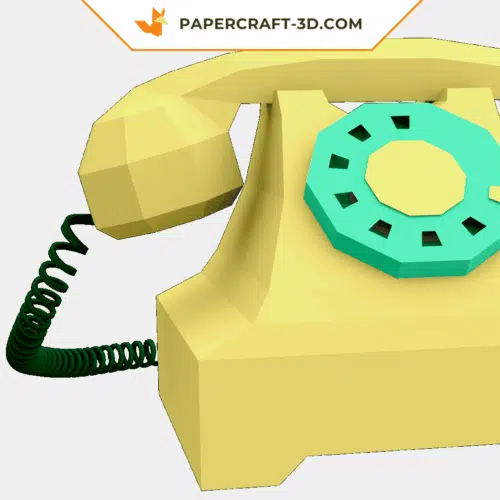 Papercraft retro phone in origami