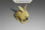 Papercraft free sitting rabbit in 3D origami