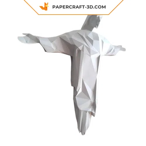 Papercraft of Christ the Redeemer in 3D origami