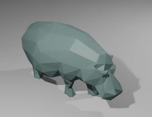 Papercraft free hippopotamus