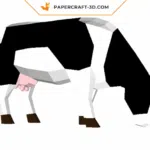 papercraft vache en origami papier 3d pdf, dxf et svf : modèle et instructions